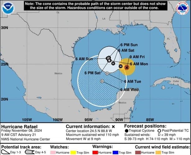 Huracán Rafael no causaría daños en Veracruz: meteorólogos; no hay que confiarse