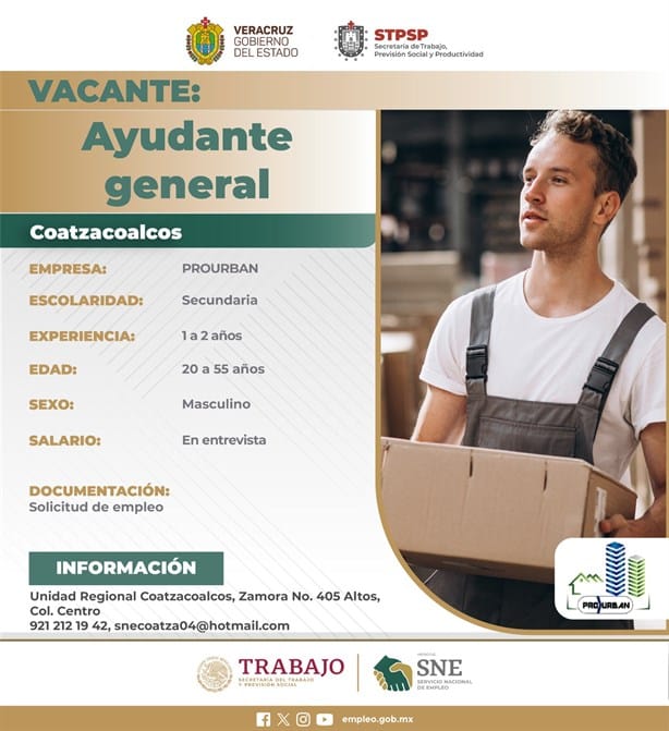 Empleo en Coatzacoalcos: Servifacil y Prourban ofrecen vacantes | Requisitos