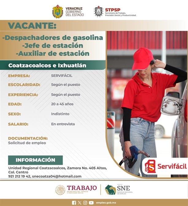 Empleo en Coatzacoalcos: Servifacil y Prourban ofrecen vacantes | Requisitos