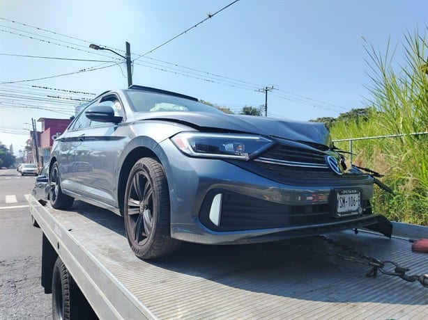 Se registra aparatoso choque en cruce del centro de Fortín, esto pasó