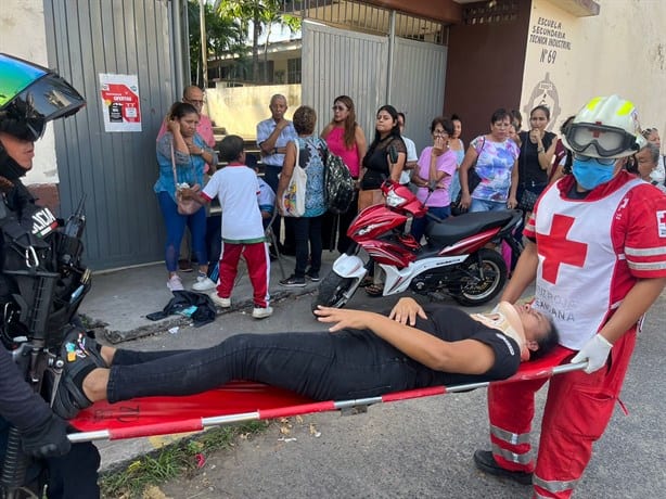 Motociclista atropella a dos mujeres y a un niño en la colonia Heriberto Jara, en Veracruz