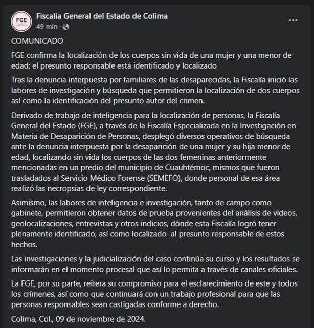 Alejandra viajó de Jalisco a Colima junto con su hija; ambas fueron halladas muertas