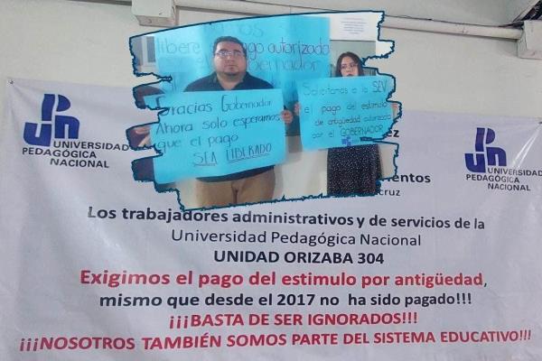 Orizaba: en la UPN exigen estímulo de antigüedad pendiente desde 2017