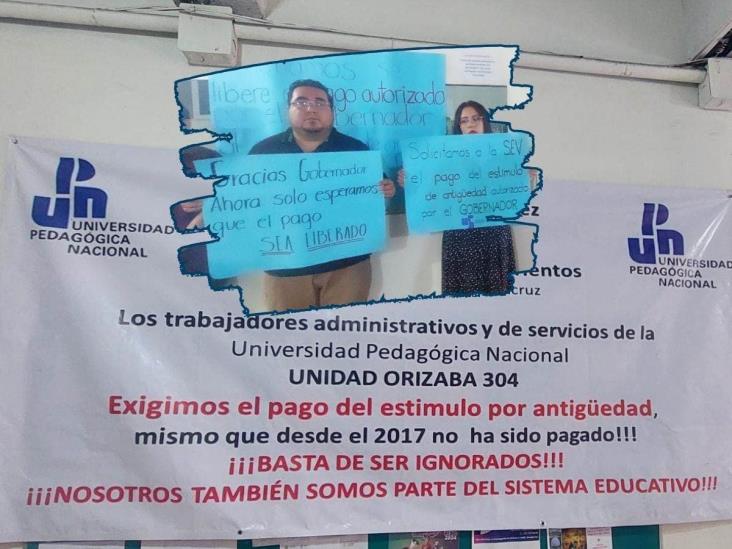 Orizaba: en la UPN exigen estímulo de antigüedad pendiente desde 2017