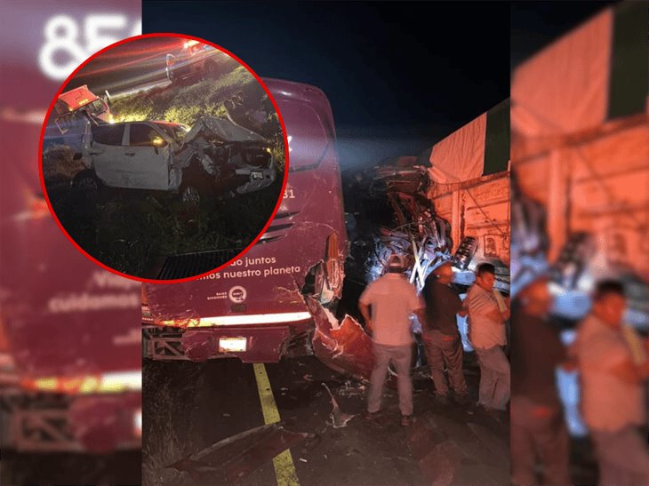 Se registra fuerte accidente múltiple en la carretera Córdoba-Veracruz; hay 6 lesionados