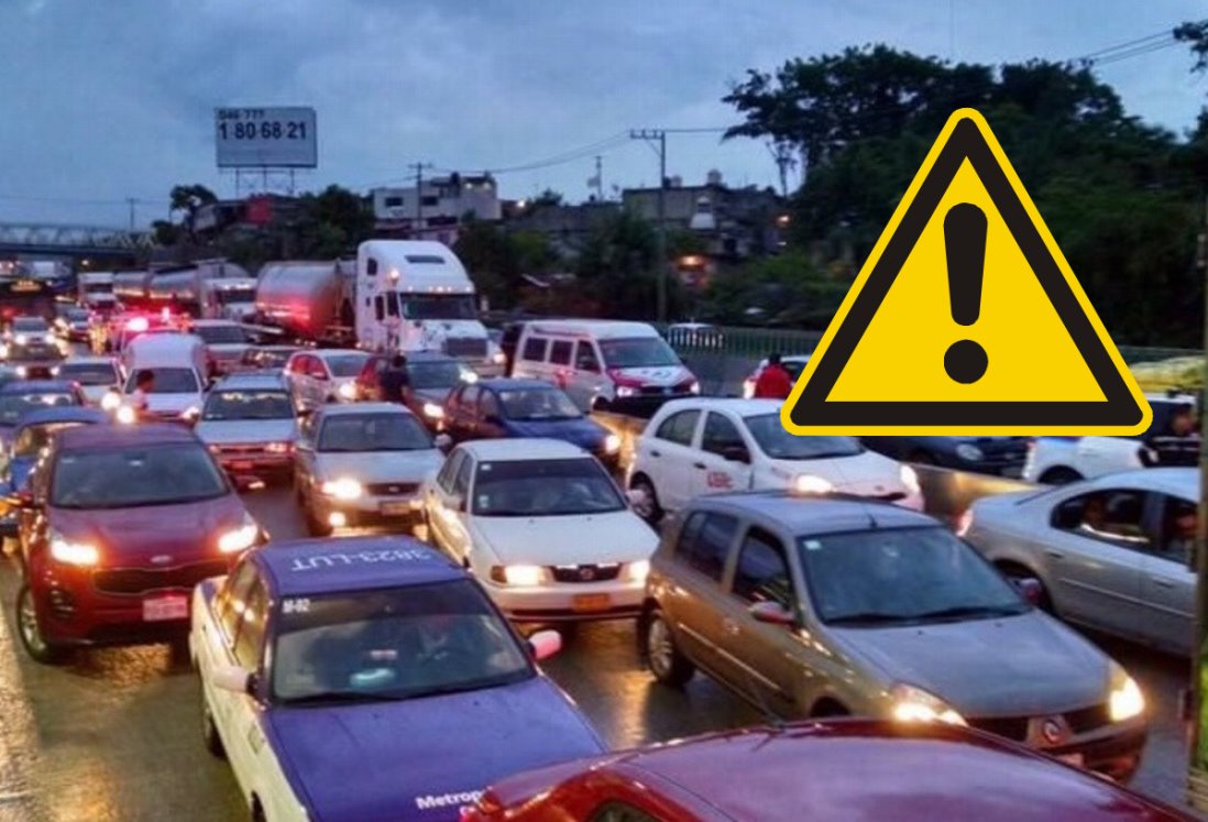 Capufe reporta fila de vehículos de 7 kilómetros en la autopista Córdoba-Veracruz