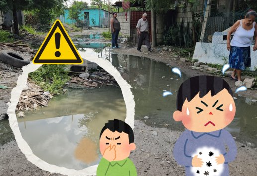 ¡Asco! Fuga de drenaje afecta a habitantes de esta colonia en Poza Rica