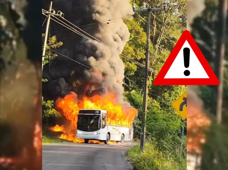 Autobús termina en llamas en el cerro del Chiquihuite, en Atoyac (+VIDEO)