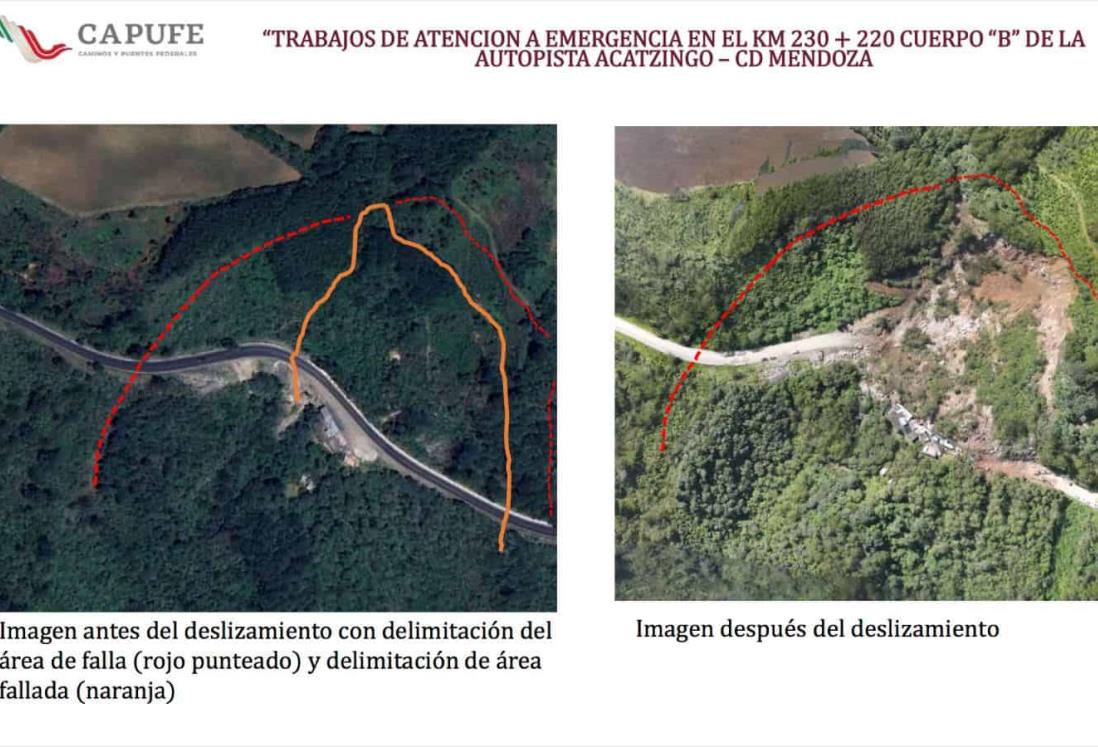 Capufe propone carril provisional como solución inmediata a deslave en autopista Orizaba-Puebla