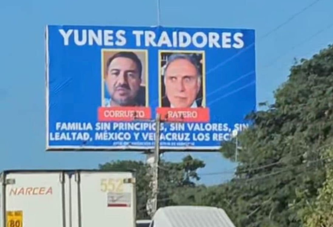 Reportan aparición de espectaculares contra familia Yunes en Veracruz