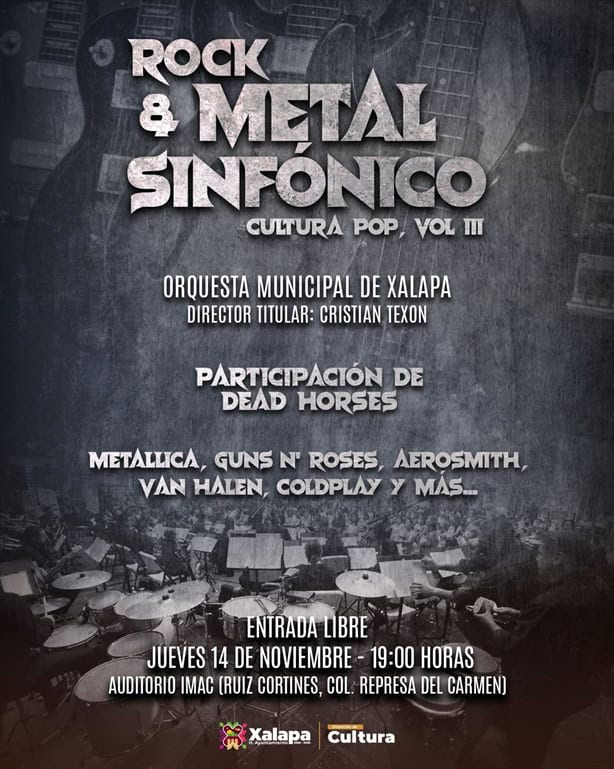 ¿Fan del rock y el metal? No te pierdas este concierto de la Orquesta Municipal de Xalapa