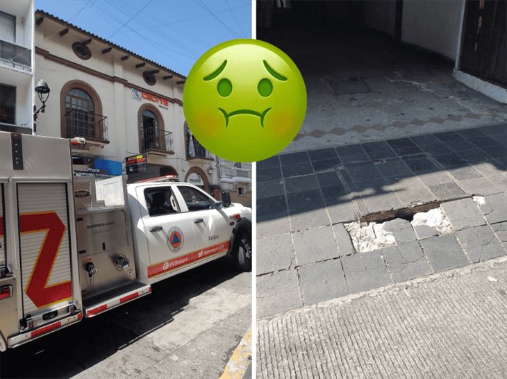 ¡Que susto! fuerte olor a gas causa alarma en el centro de Xalapa; era el drenaje (+VIDEO)