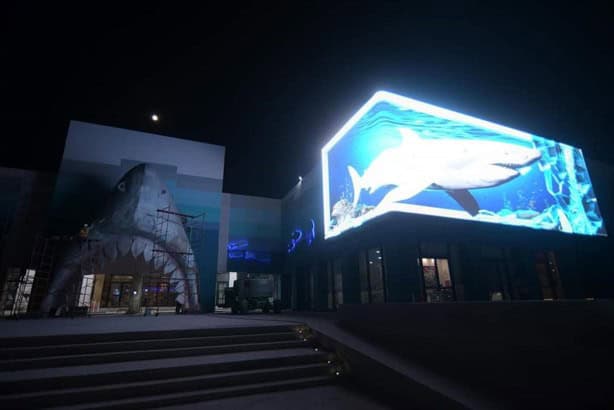 Instalan pantalla gigante en el Aquarium de Veracruz |VIDEO