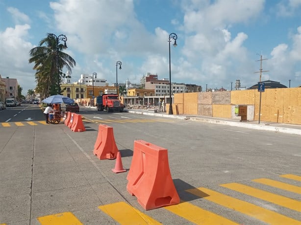 Así avanzan las obras en la zona del mercado de artesanías de Veracruz