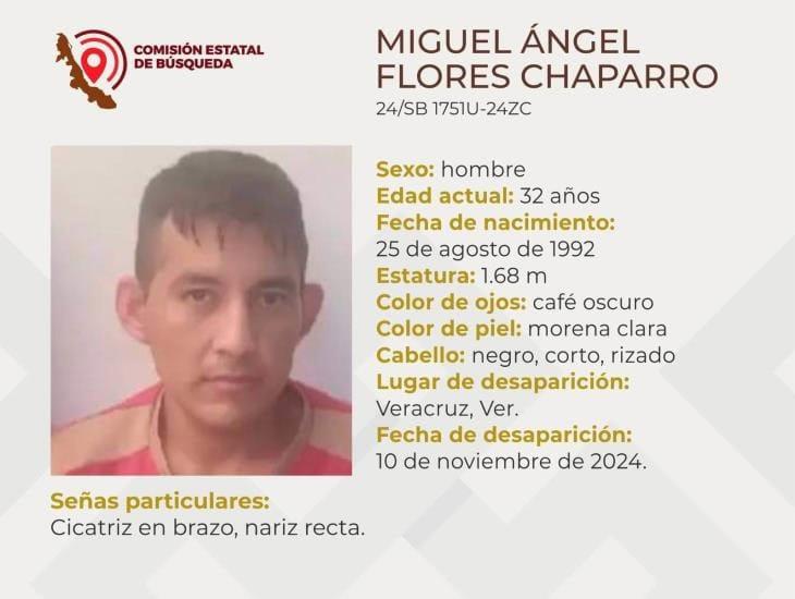 Buscan a Miguel Ángel Flores en Veracruz; lleva 5 días desaparecido