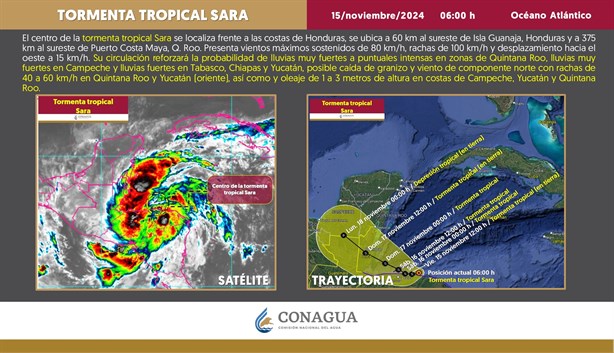 Tormenta Tropical Sara: ¿Dónde se localiza y qué día impactará en costas de México