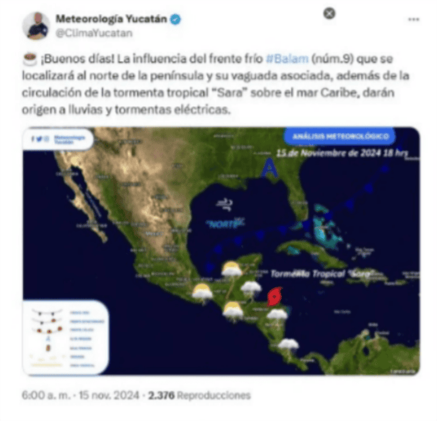 Tormenta Tropical Sara: ¿Dónde se localiza y qué día impactará en costas de México