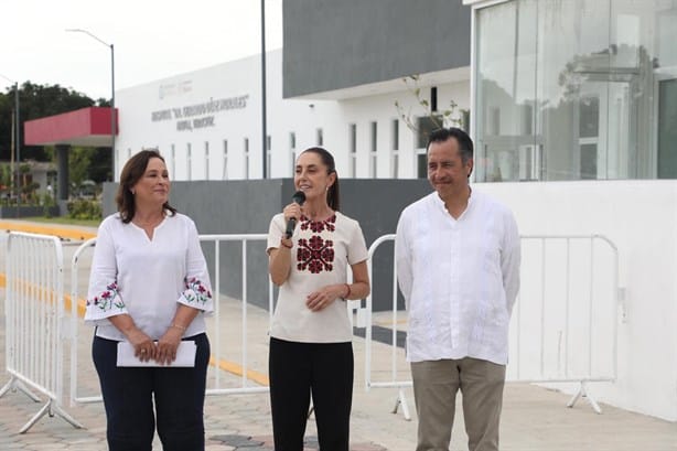 Sheinbaum supervisa avance de hospital de Nautla; lo equipan con tecnología avanzada