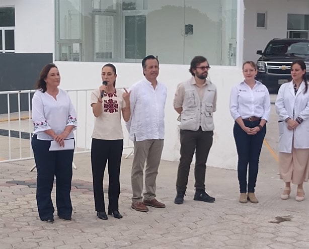 Sheinbaum supervisa avance de hospital de Nautla; lo equipan con tecnología avanzada