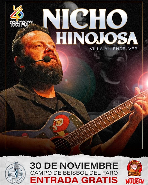 Nicho Hinojosa ofrecerá concierto GRATIS en Coatzacoalcos; te decimos fecha y lugar