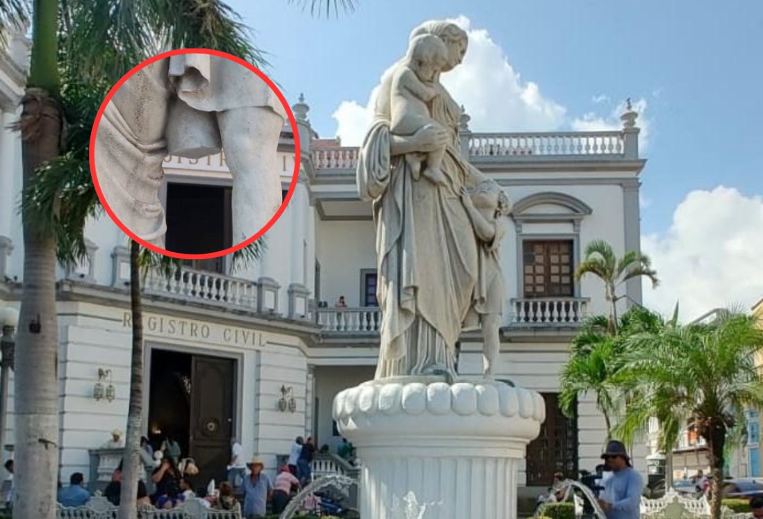 INAH debe evaluar restauración de escultura del Registro Civil de Veracruz vandalizada: alcaldesa