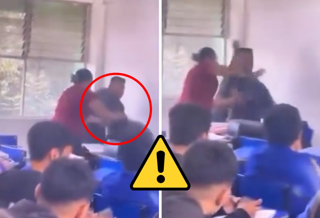 ¡Terrible! Padres golpean a profesora por reprobar a su hijo | VIDEO