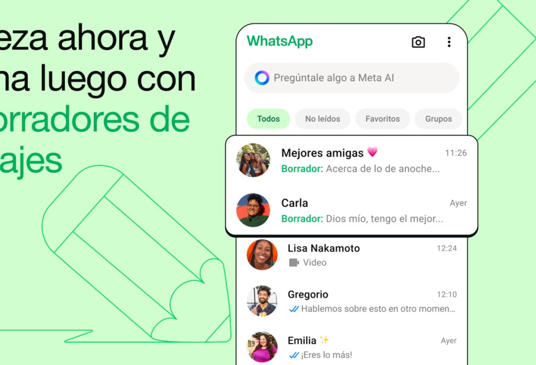 ¡No más mensajes olvidados! WhatsApp estrena la función de borradores