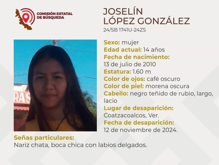 Buscan a Joselín López en Coatzacoalcos, lleva una semana desaparecida