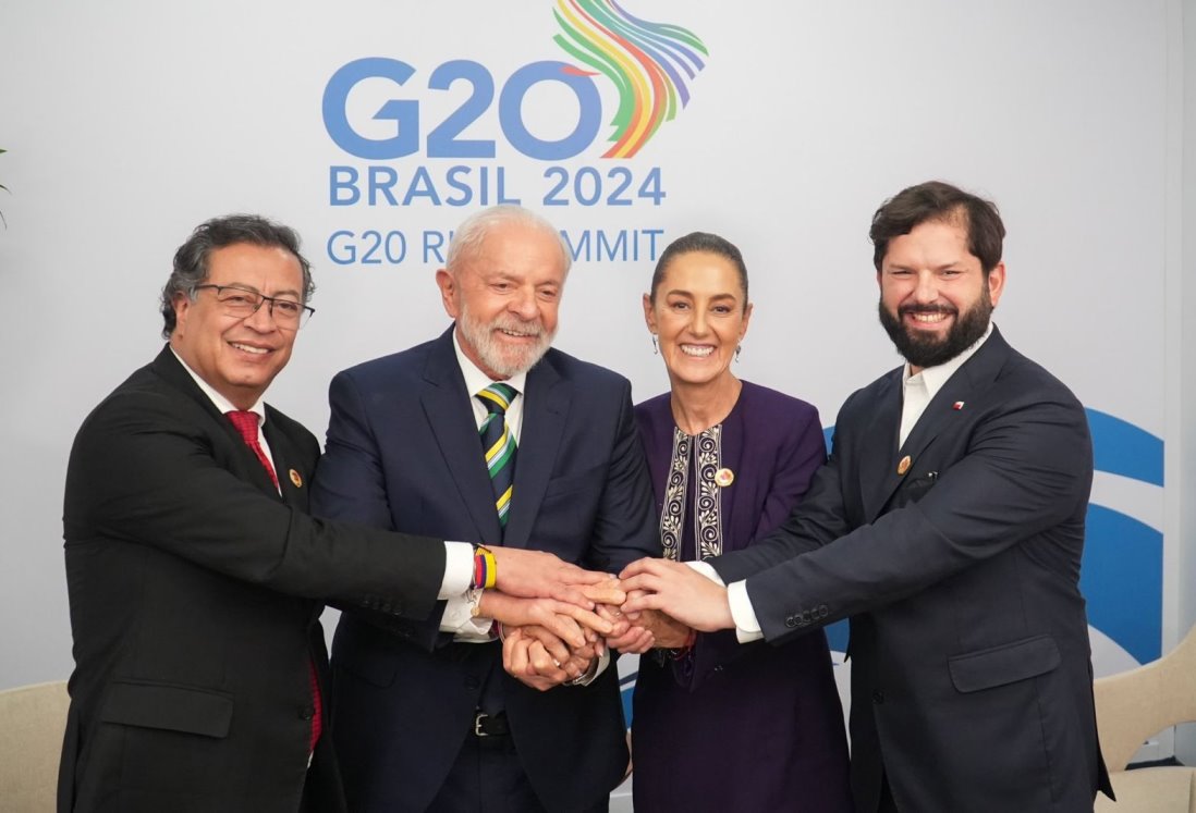 América Latina unida: Claudia Sheinbaum se reúne con Lula, Boric y Petro en el G20