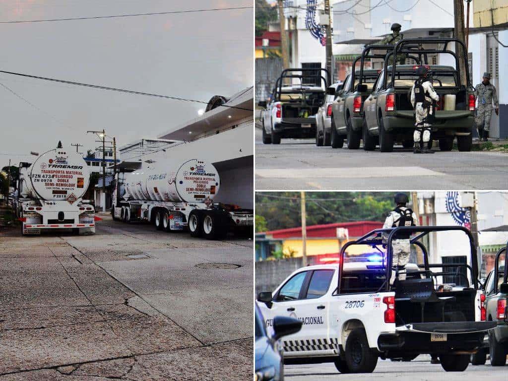 Presuntas pipas con huachicol, bajo custodia de FGR en Coatzacoalcos; hay hermetismo