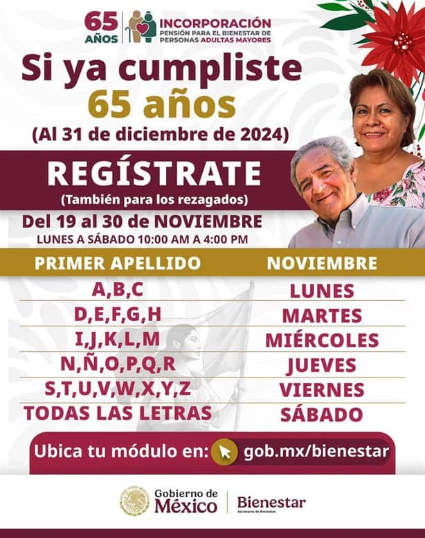 Pensión Bienestar: ¿Quiénes se pueden registrar del 20 al 22 de noviembre? | Módulos en Veracruz