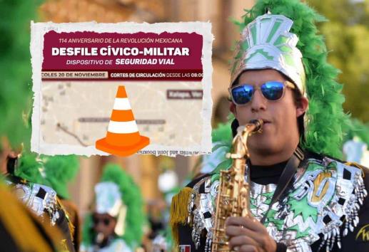 Estos serán los cortes viales en Xalapa por el desfile del 20 de Noviembre