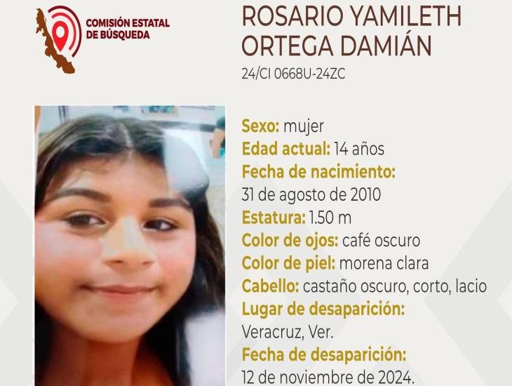 Buscan a menor de 14 años desaparecida en Veracruz