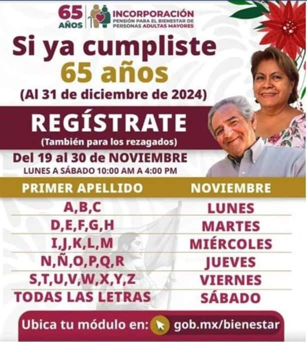 Inicia registro para Pensión Bienestar en Veracruz ¿qué días y cuáles son los requisitos?