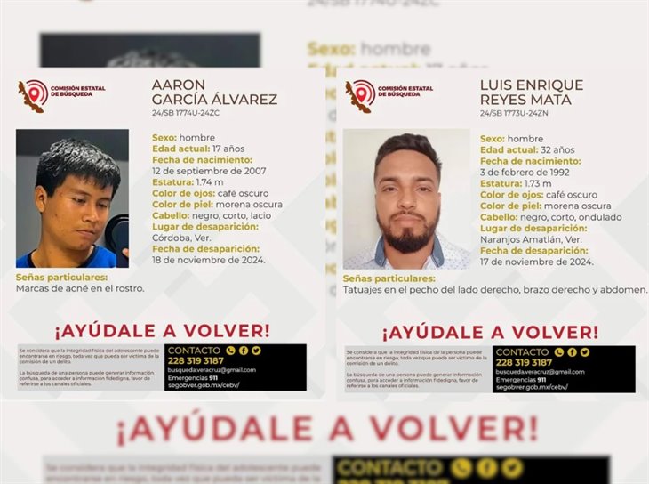 ¿Los has visto?: un hombre y un menor están desaparecidos en zona centro de Veracruz