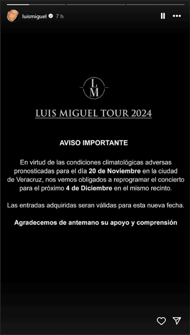 Luis Miguel en Veracruz: esta es la nueva fecha del concierto ¡checa! 