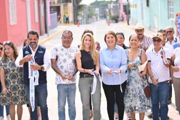 Inaugura Paty Lobeira obra de repavimentación en concreto hidráulico en la calle 4 en la unidad habitacional El Coyol