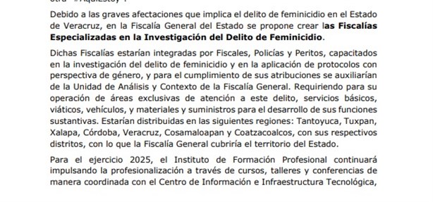 Proyecta FGE Veracruz tener Fiscalías contra feminicidios en 2025