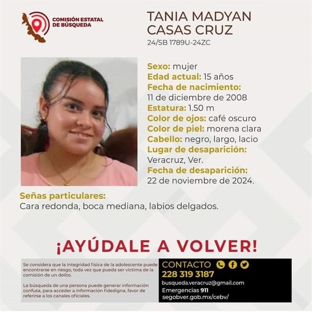 Buscan familiares a la quinceañera Tania Madyan, desapareció en Veracruz