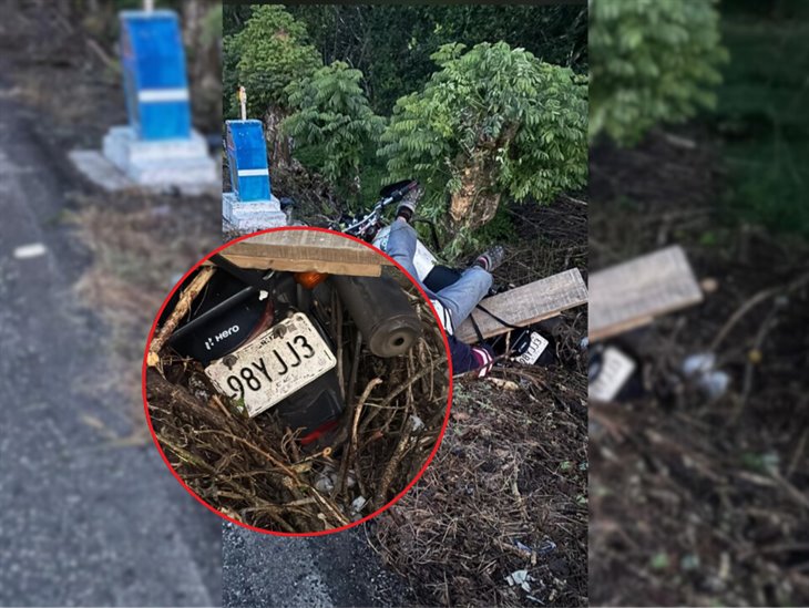 Tras accidente vial, motociclista fallece en Atzalan