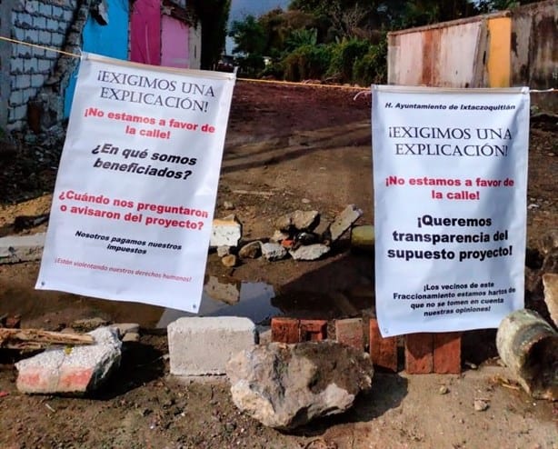 Vecinos de Villas de Ixtac denuncian afectaciones por una obra no autorizada