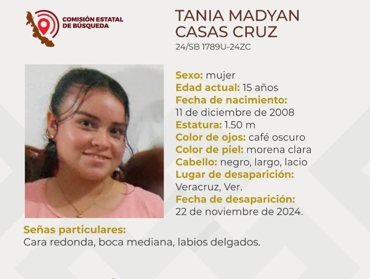 Tania de 15 años cumple 3 días desaparecida en la ciudad de Veracruz; piden ayuda para localizarla