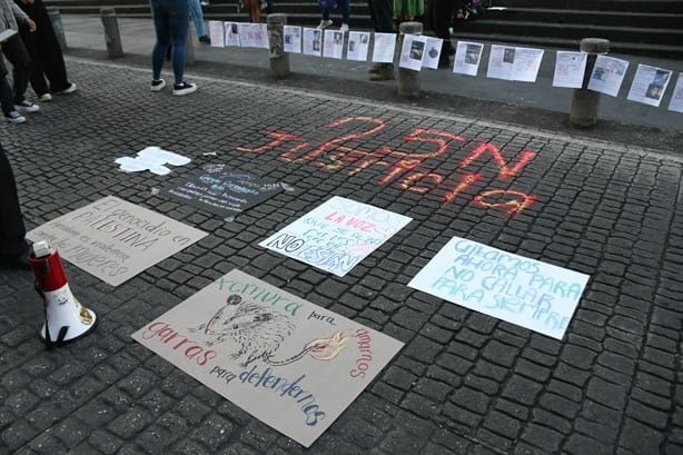 Colectivos feministas exigen alto a la violencia en la Plaza Lerdo de Xalapa