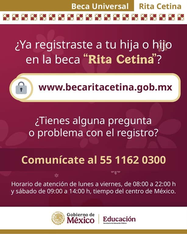 Beca Rita Cetina: este es el siguiente proceso tras registrar a tu hijo de secundaria