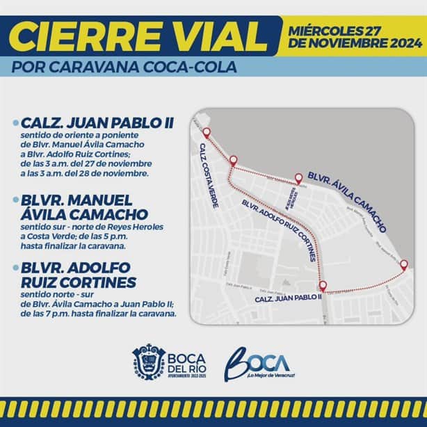 Caravana Coca Cola en Veracruz: vías alternas ante el cierre de calles