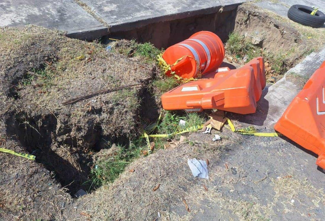 Advierten por socavón en Jardines de Virginia, en Boca del Río