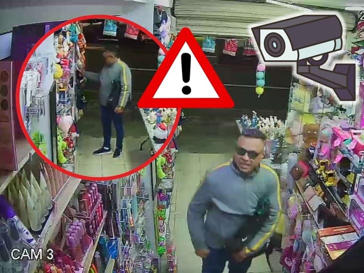 ¡Lo vio la cámara! Ladrón es captado robando un objeto de un comercio en Orizaba (+VIDEO)