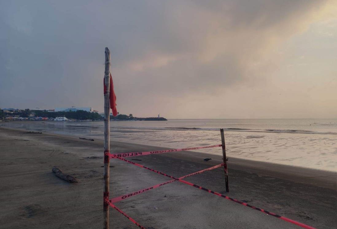 Norte en Veracruz: colocan banderas rojas en playas