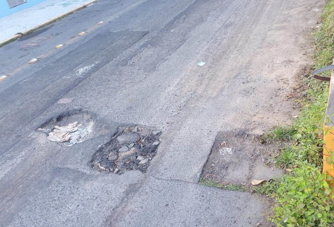 Reportan baches en el fraccionamiento Reforma, en Veracruz