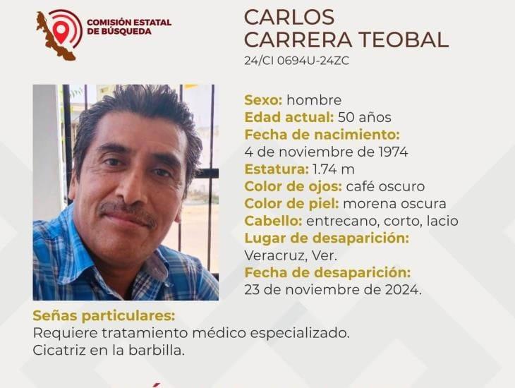 Carlos Carrera cumple 7 días desaparecido en la ciudad de Veracruz; su familia lo busca